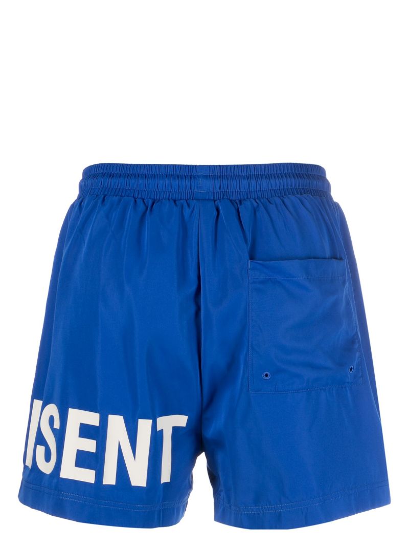Blue Logo Print Swim Shorts