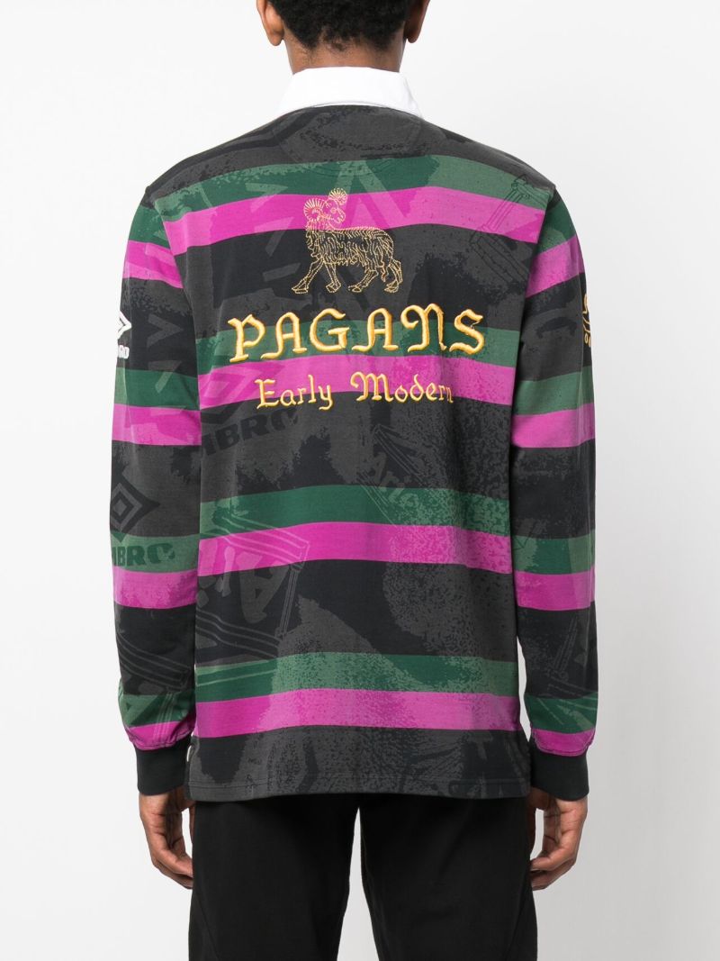 X Umbro Grey Striped Rugby Shirt