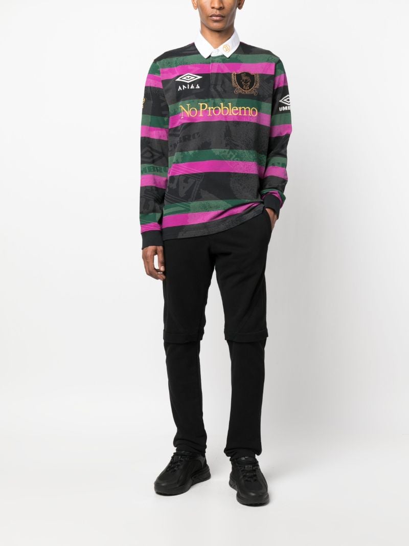 X Umbro Grey Striped Rugby Shirt