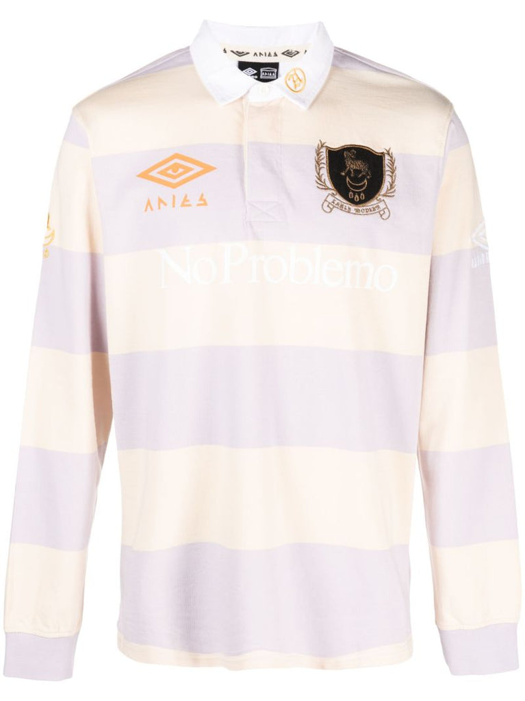 X Umbro Neutral Striped Rugby Shirt