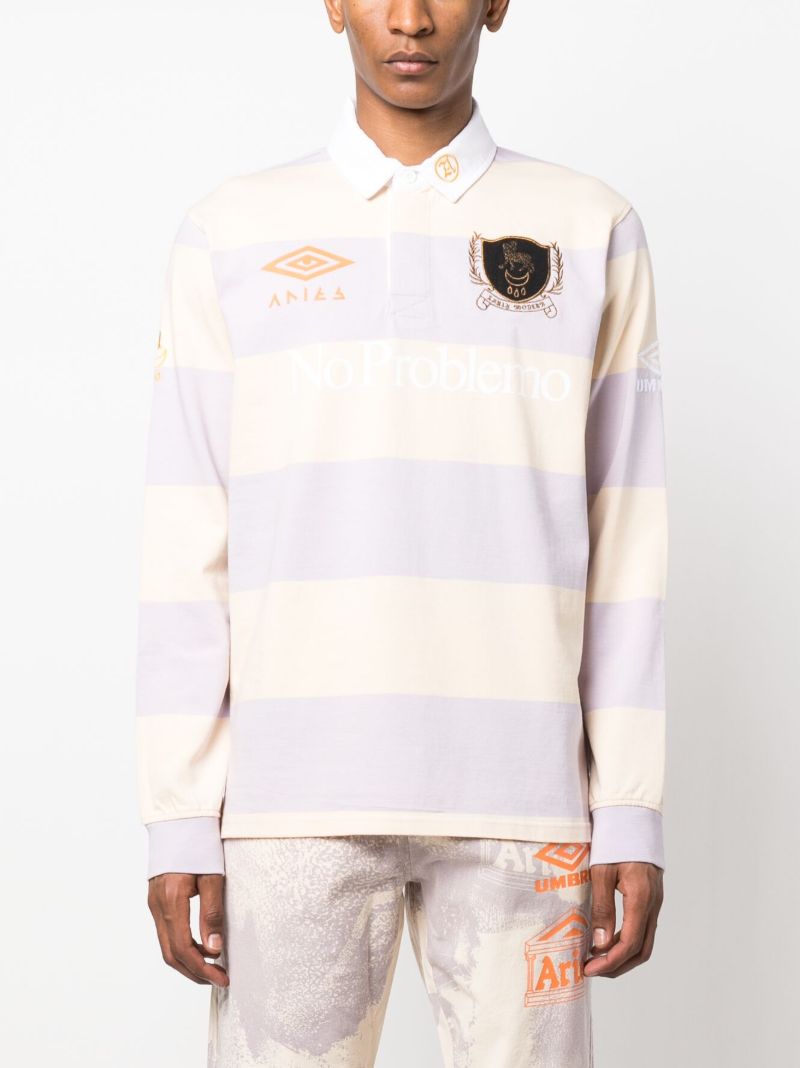 X Umbro Neutral Striped Rugby Shirt