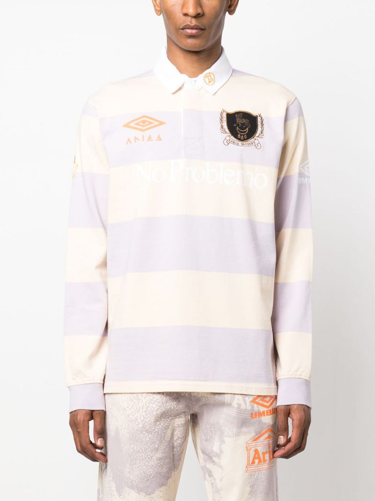 X Umbro Neutral Striped Rugby Shirt