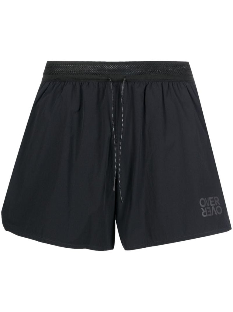 Black Logo Print Track Shorts