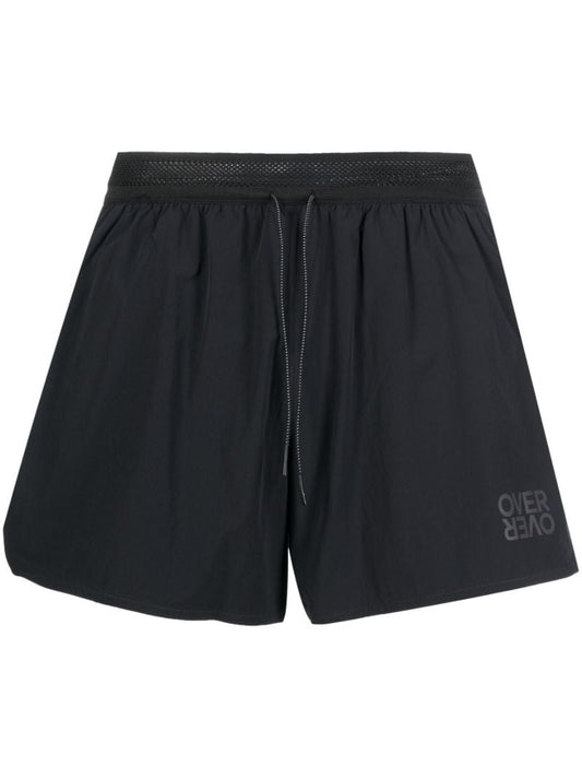 Black Logo Print Track Shorts