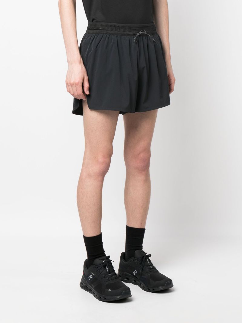 Black Logo Print Track Shorts