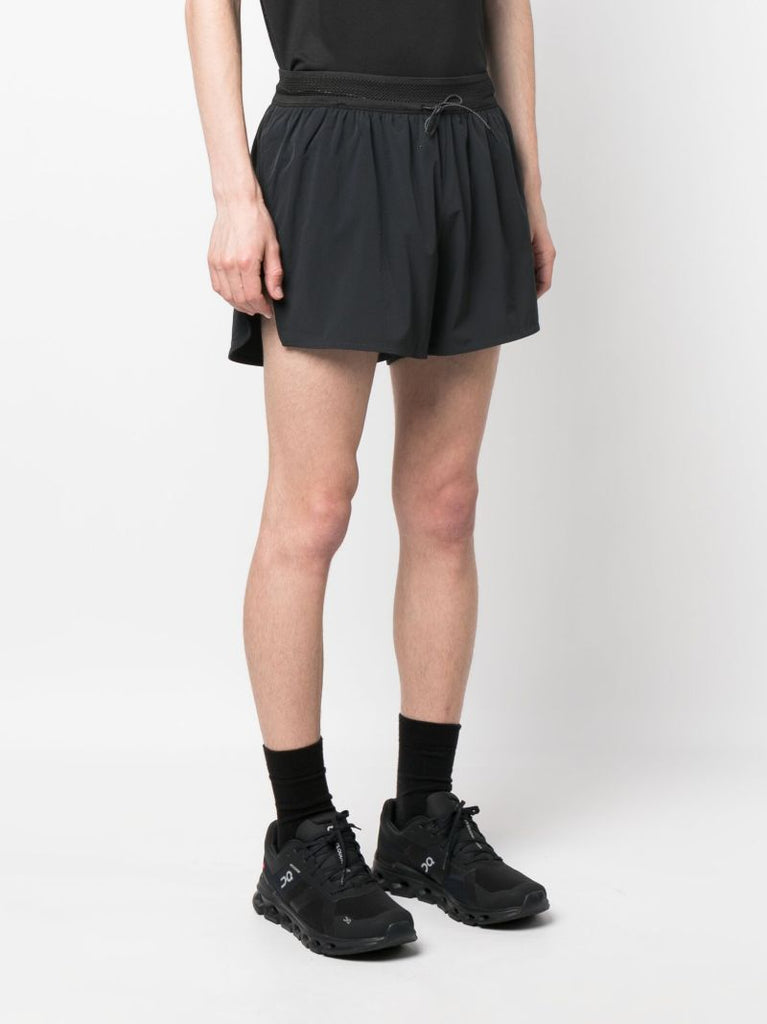 Black Logo Print Track Shorts