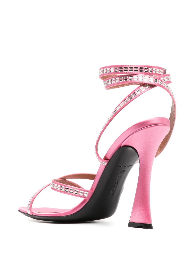 Pink Carre 100 Crystal-embellished Satin Sandals