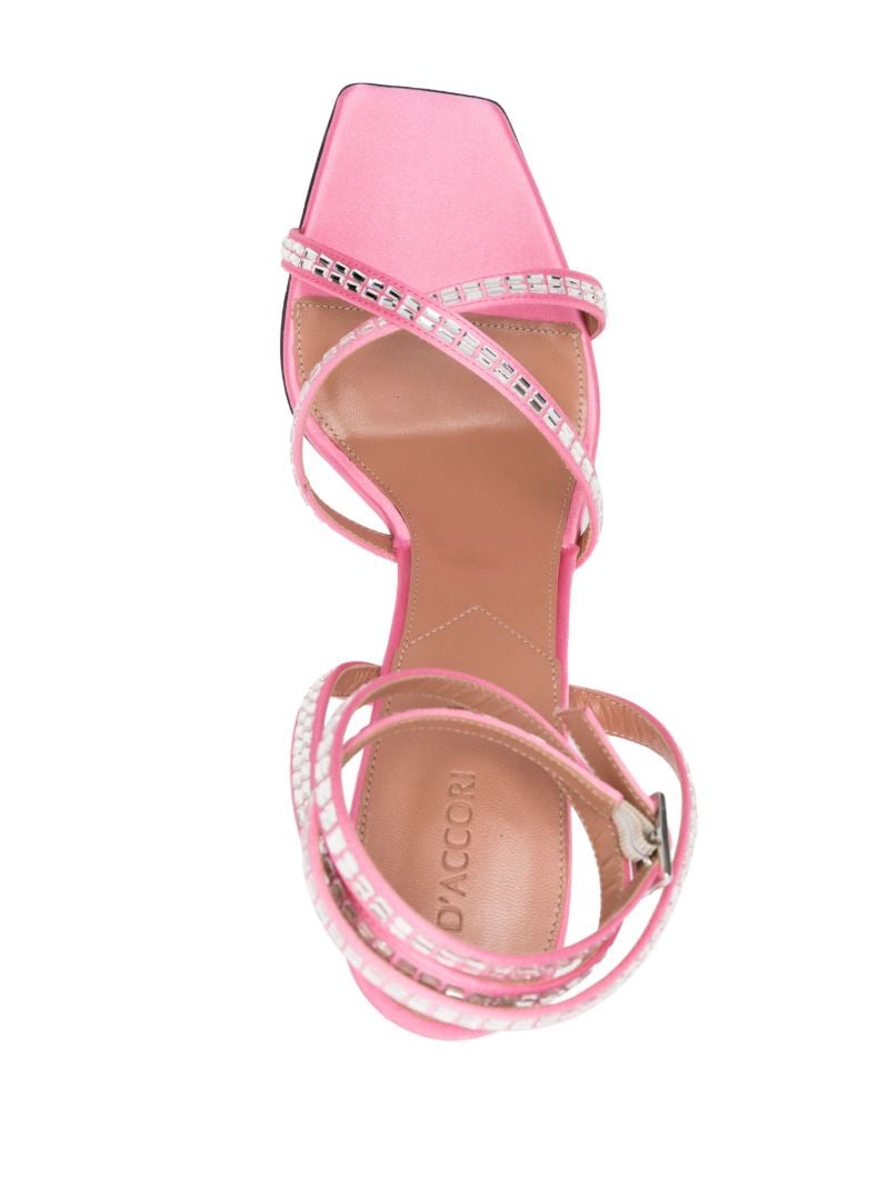 Pink Carre 100 Crystal-embellished Satin Sandals