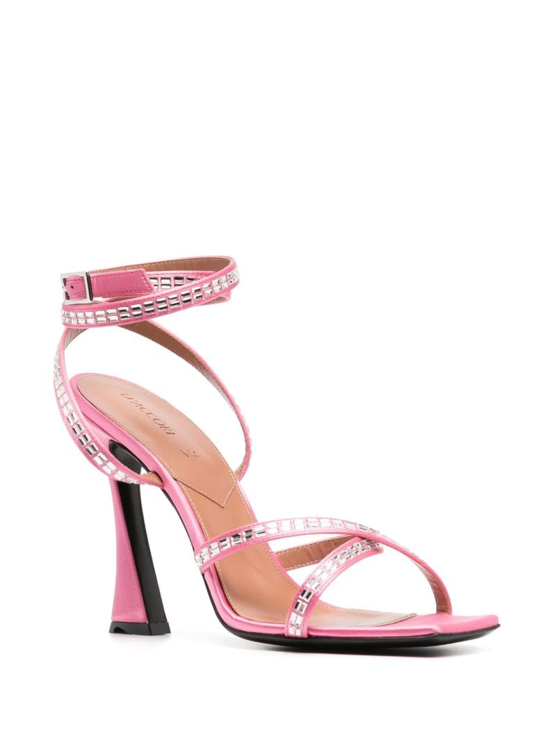Pink Carre 100 Crystal-embellished Satin Sandals