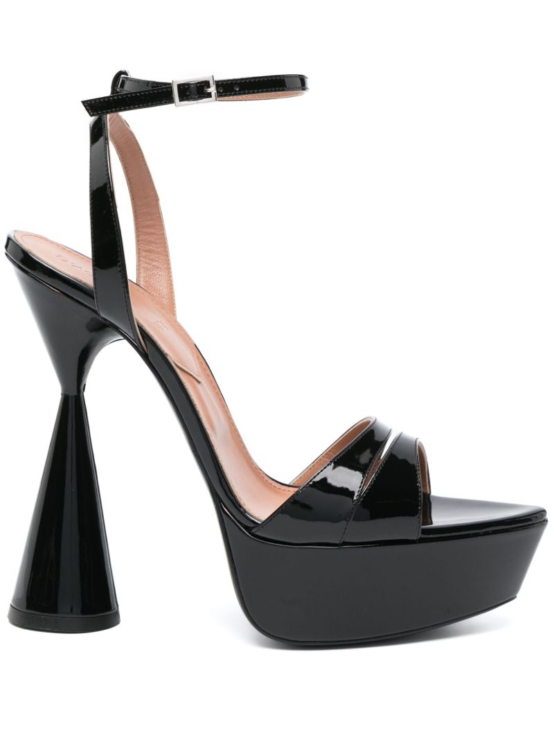 Black Skye 130 Patent-leather Platform Sandals