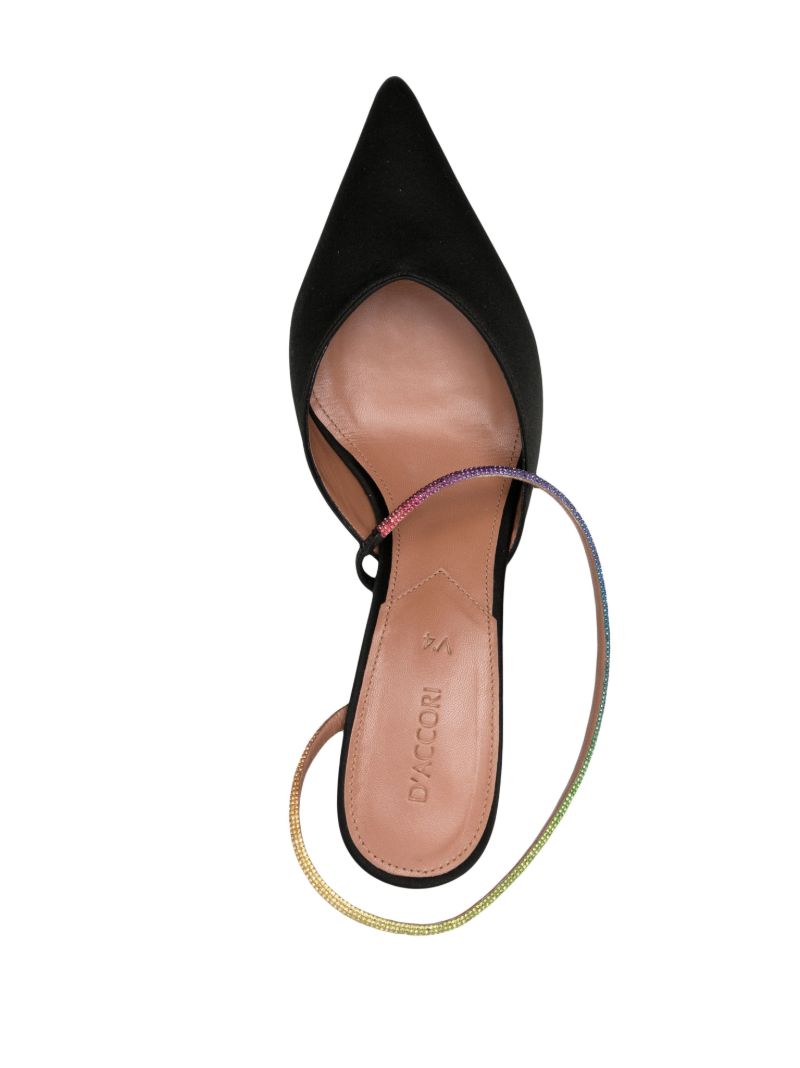 Black Saturn 50 Crystal Slingback Pumps