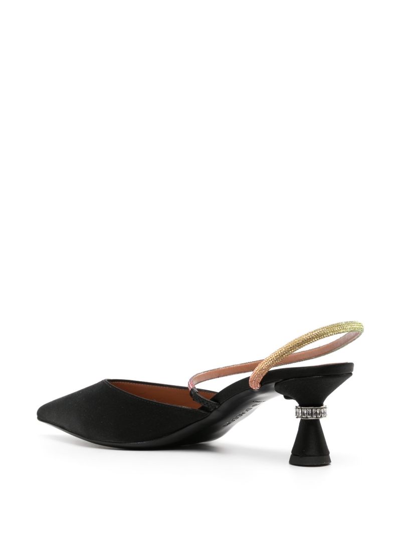 Black Saturn 50 Crystal Slingback Pumps