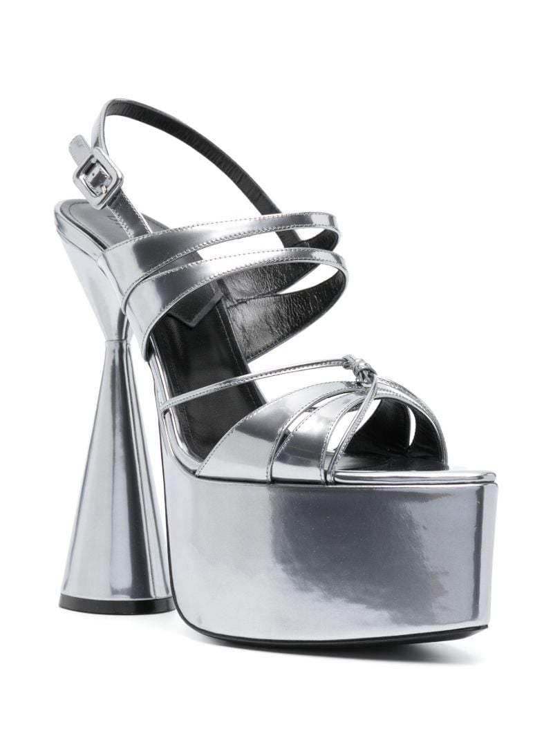 Silver-tone Belle 150 Metallic Sandals