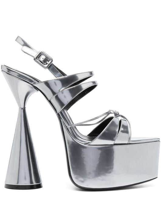 Silver-tone Belle 150 Metallic Sandals