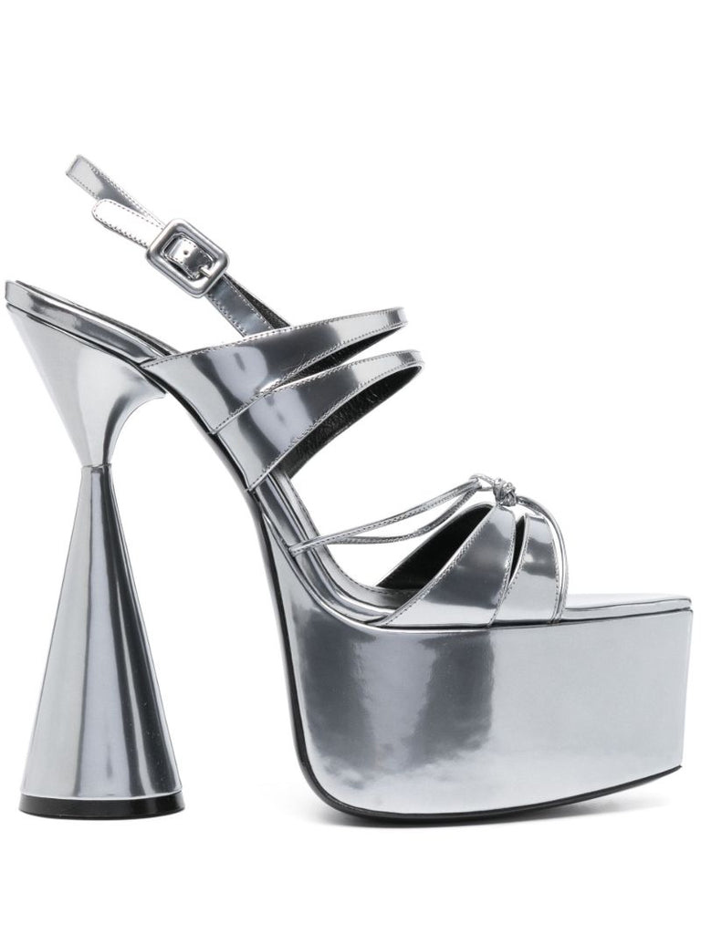 Silver-tone Belle 150 Metallic Sandals