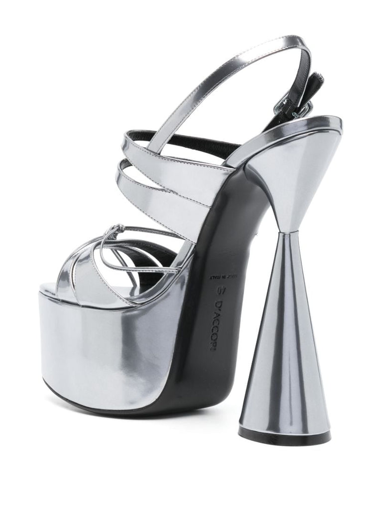 Silver-tone Belle 150 Metallic Sandals