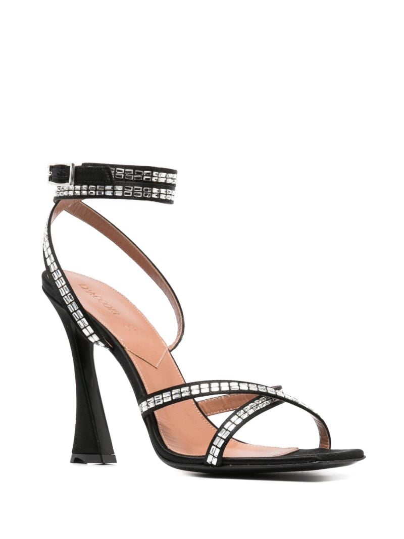 Black Carre 100 Crystal-embellished Satin Sandals