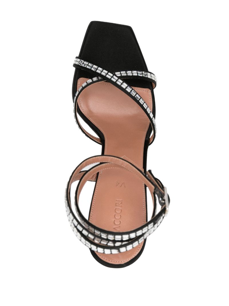 Black Carre 100 Crystal-embellished Satin Sandals