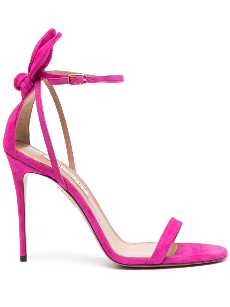 Black Bow Tie 105 Suede Sandals