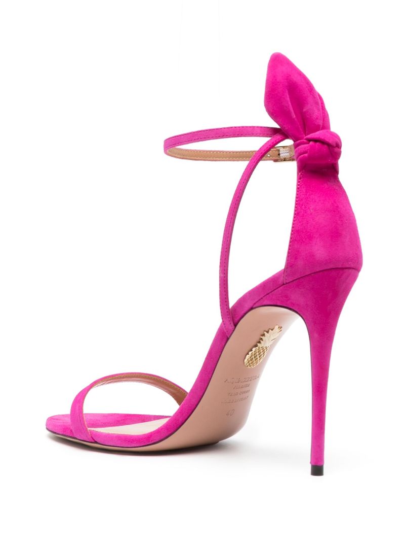 Black Bow Tie 105 Suede Sandals