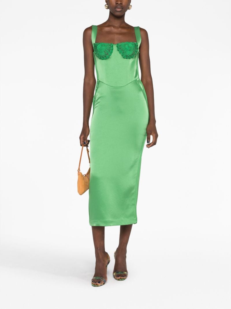 Green Lace Panel Dress
