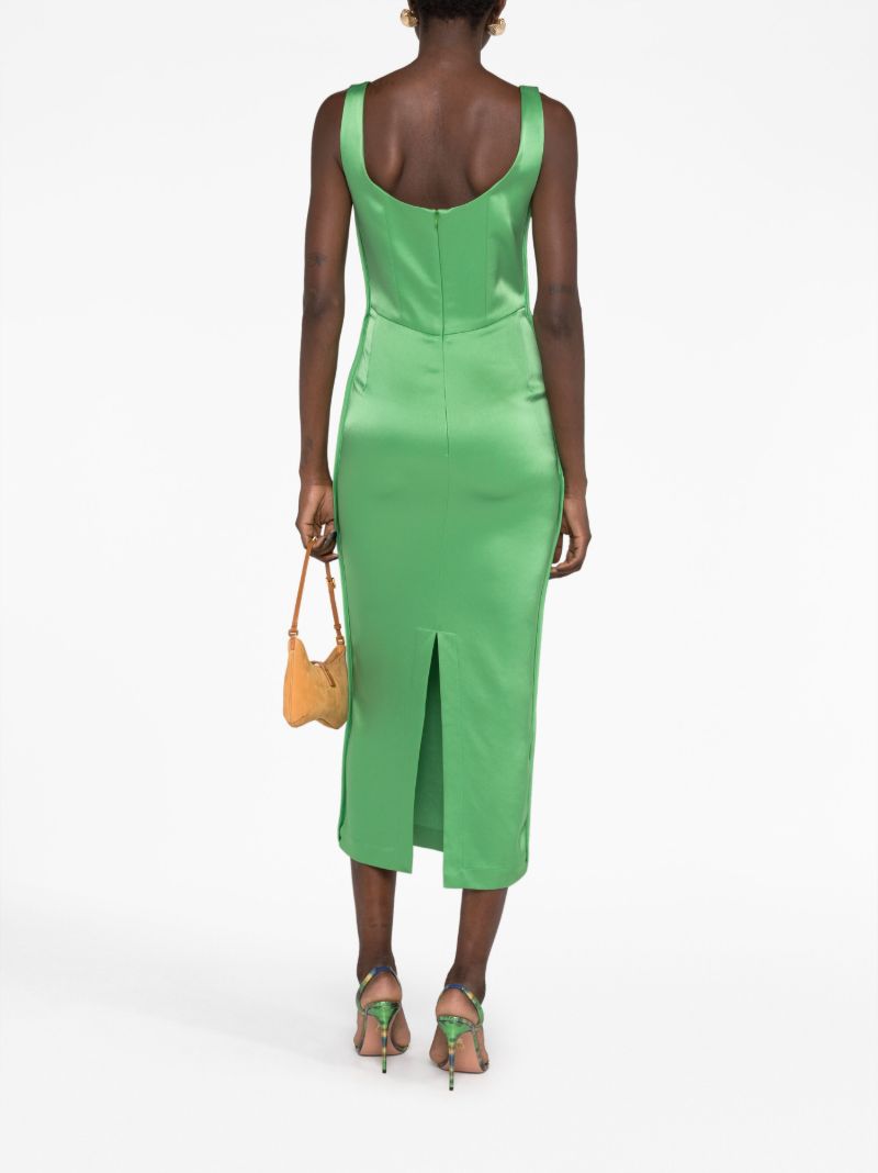Green Lace Panel Dress