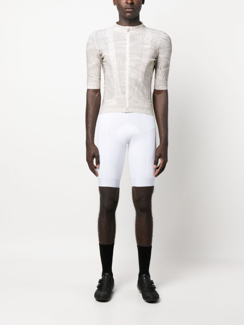 White and Grey Stone Psych Zipped Jersey Jacket