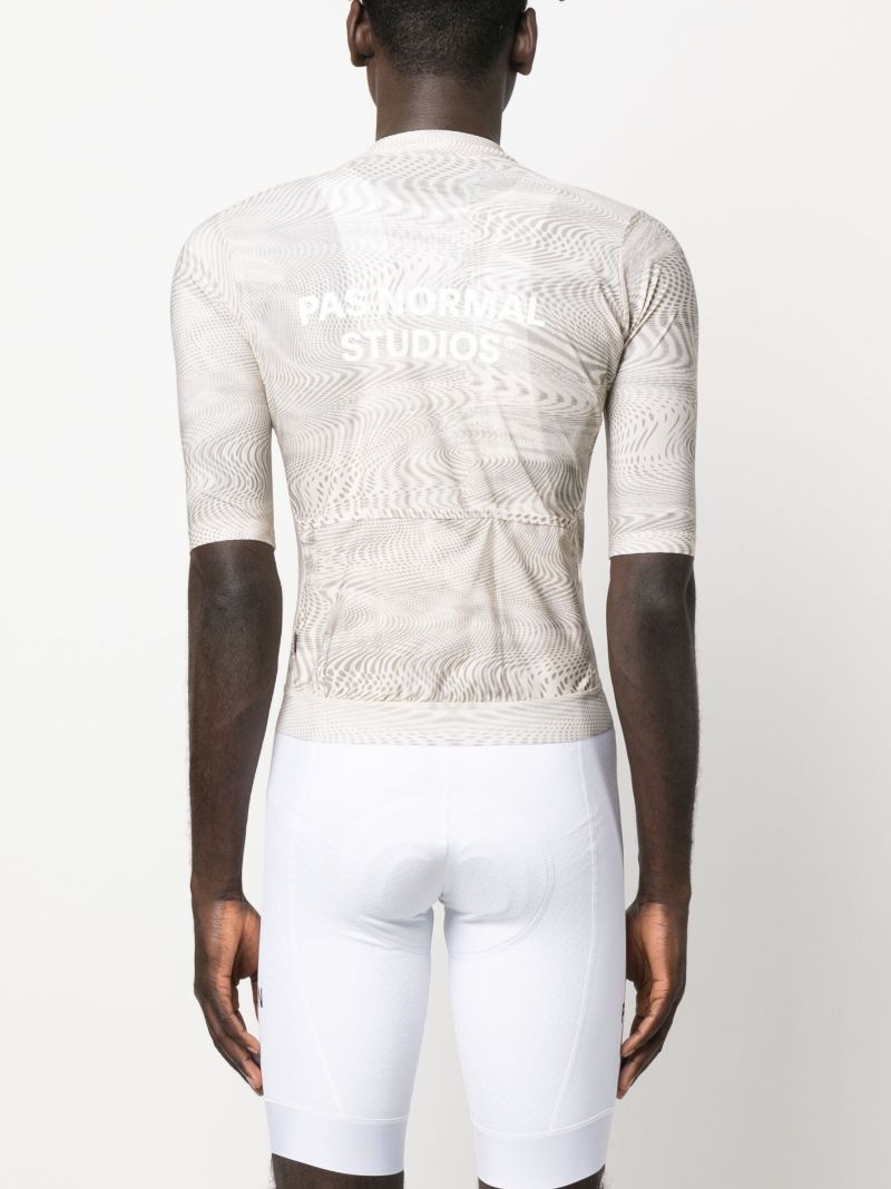 White and Grey Stone Psych Zipped Jersey Jacket