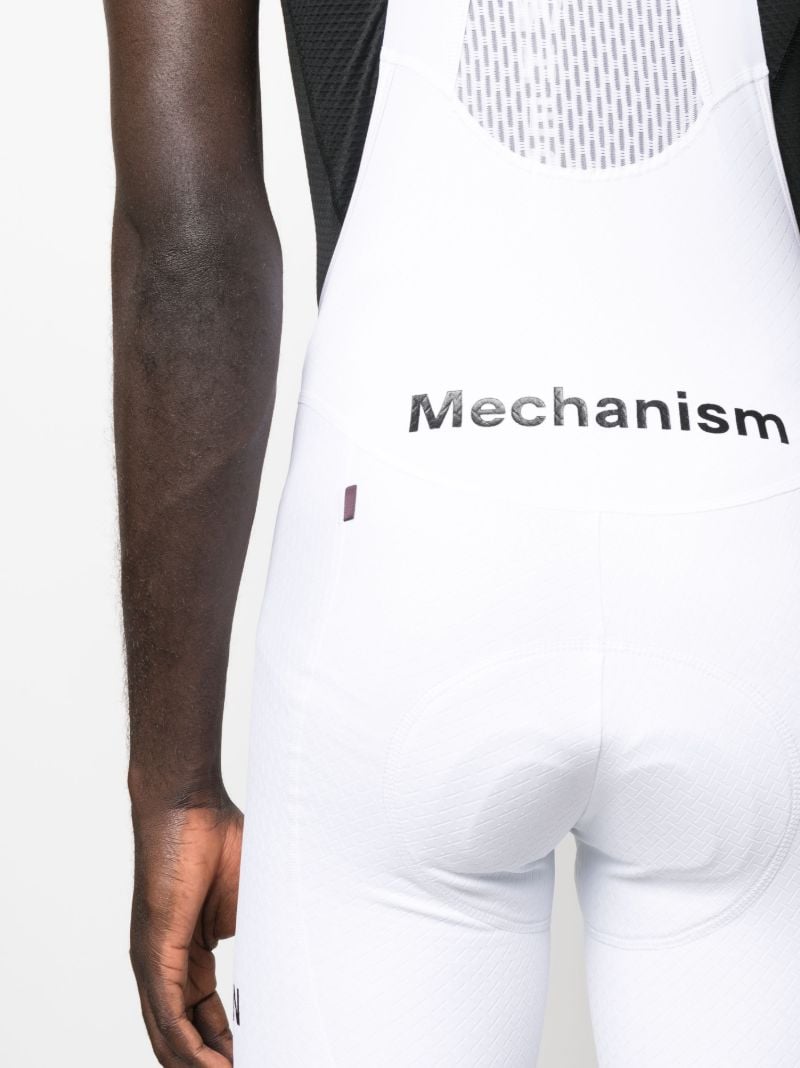 White Stretch Mechanism Cycling Bib Shorts