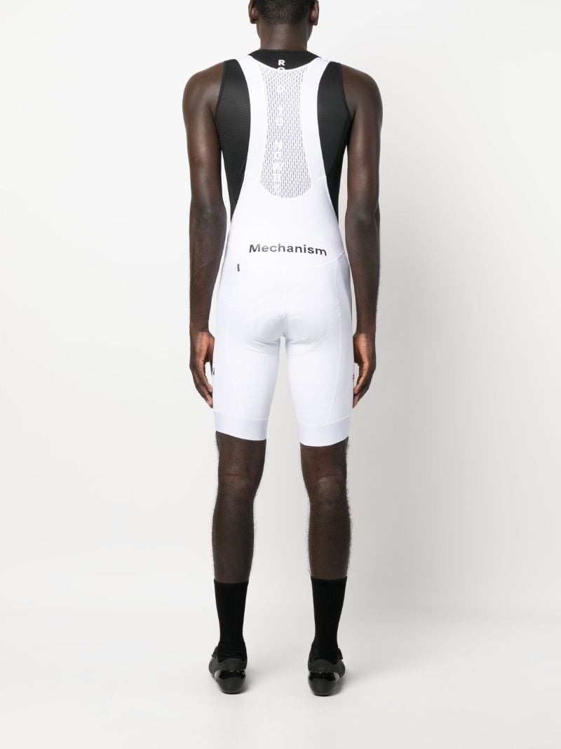 White Stretch Mechanism Cycling Bib Shorts