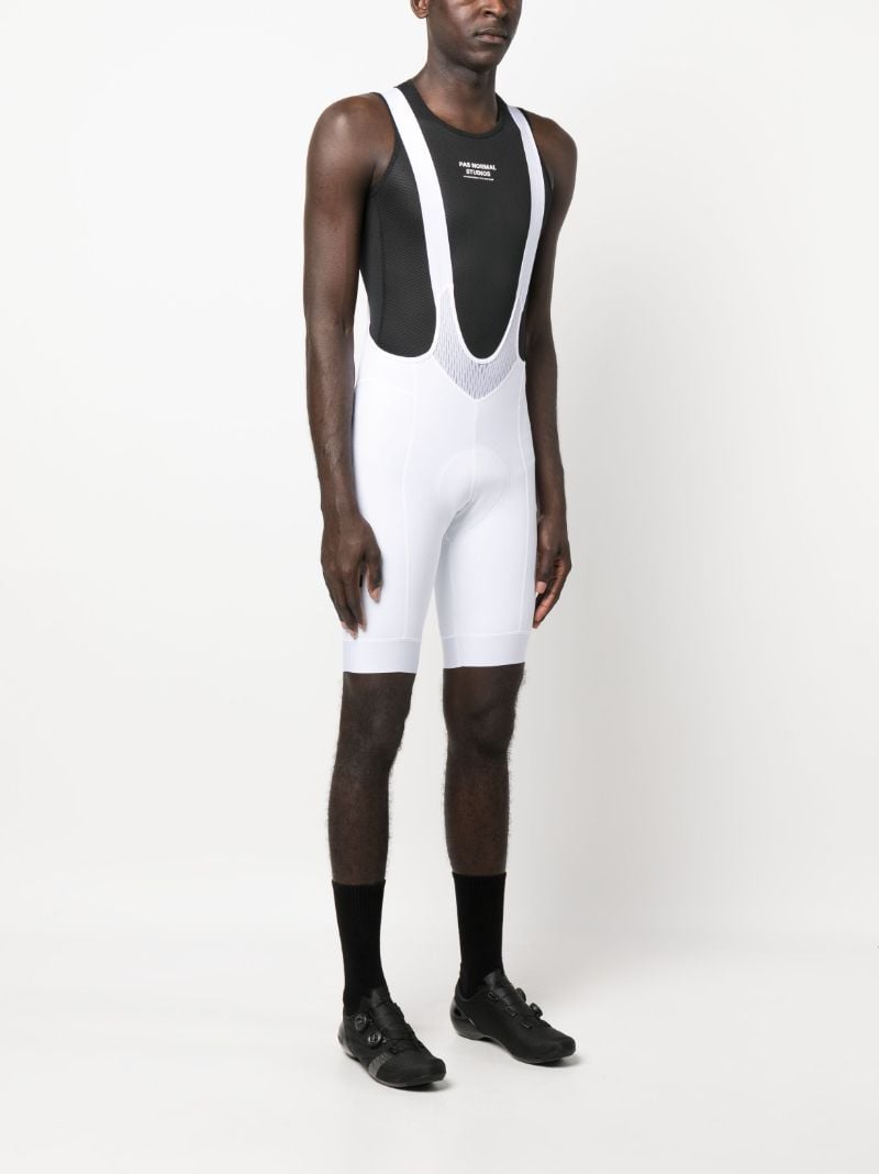White Stretch Mechanism Cycling Bib Shorts