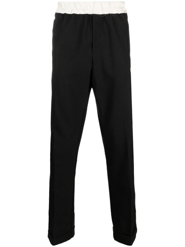 Black Seine Straight-leg Wool Trousers