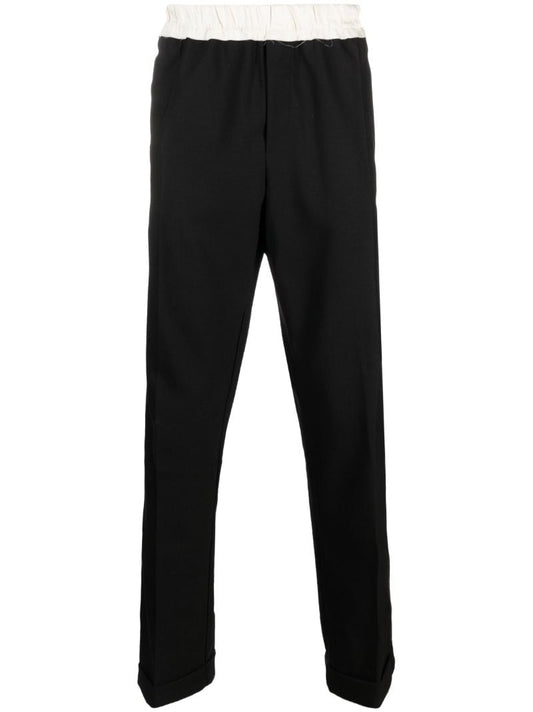Black Seine Straight-leg Wool Trousers