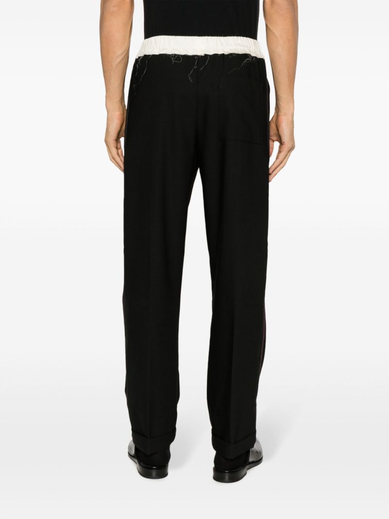 Black Seine Straight-leg Wool Trousers