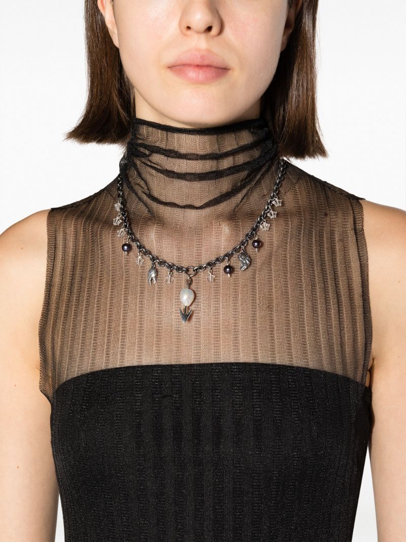 Sterling Silver the Siren Song Pearl and Quartz Necklace