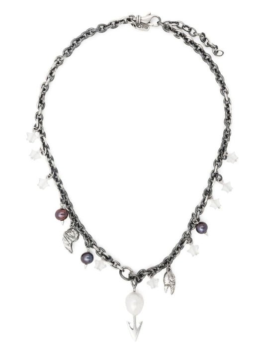 Sterling Silver the Siren Song Pearl and Quartz Necklace