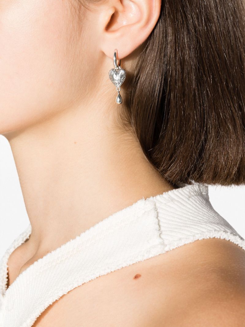 Sterling Silver Crying Heart Single Drop Earring