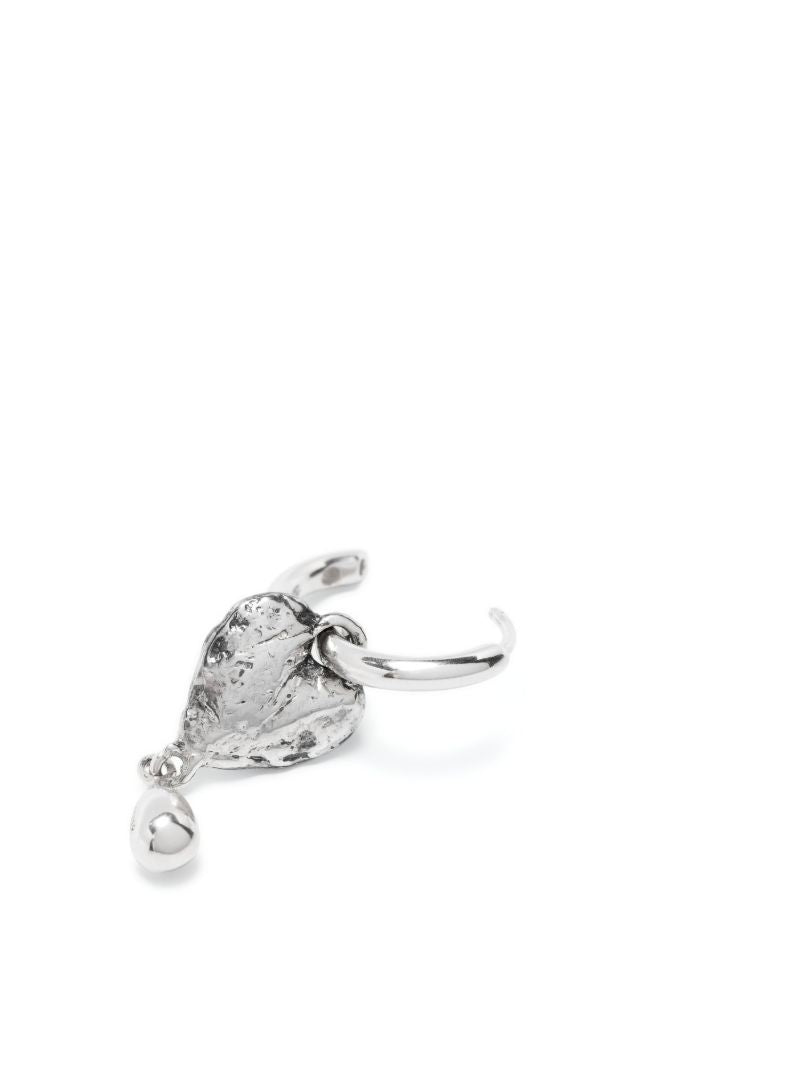 Sterling Silver Crying Heart Single Drop Earring