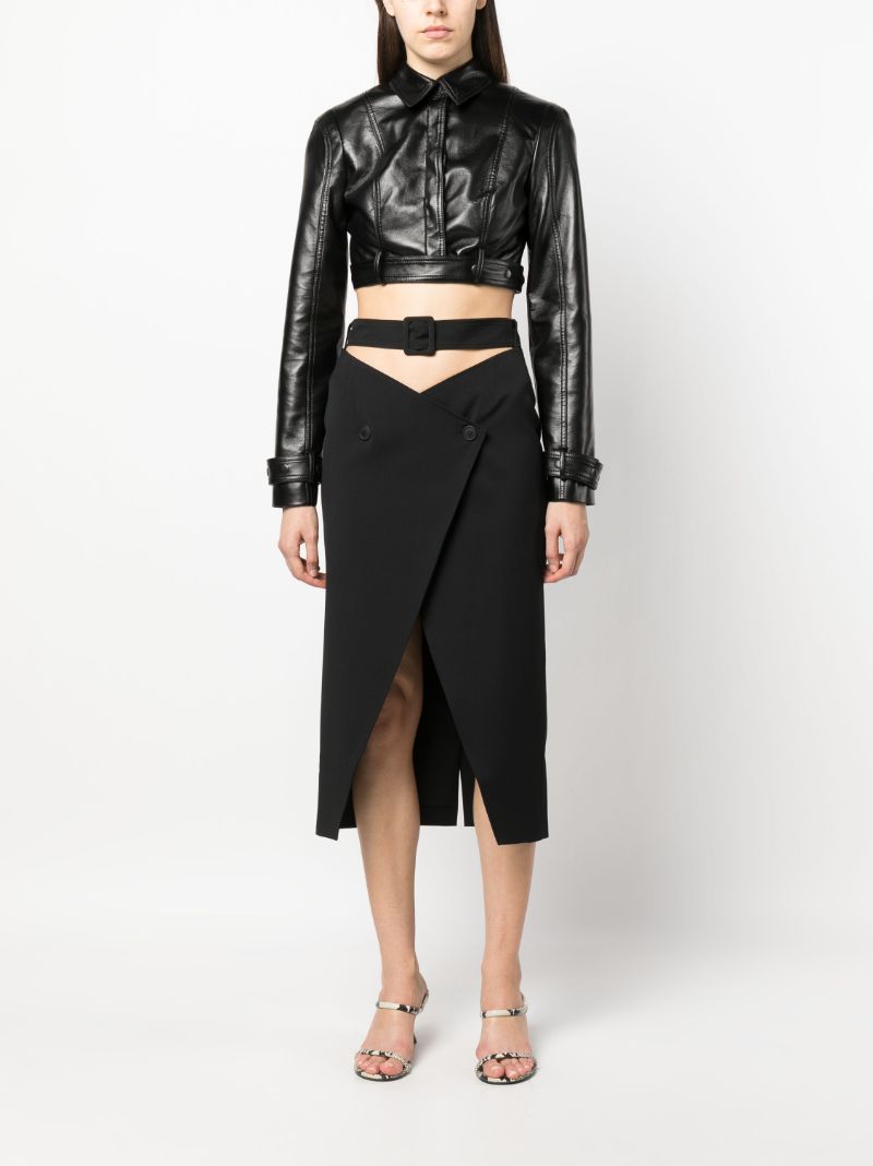 Black Cut-out Faux-leather Jacket