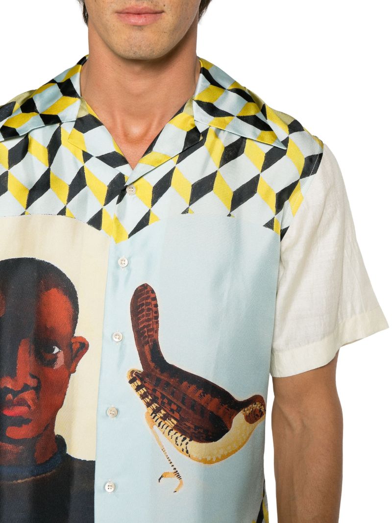 Multicolour Birdsong Silk Shirt