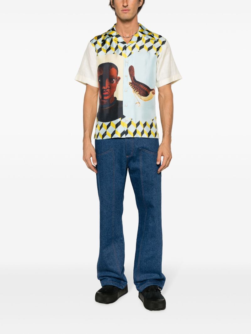Multicolour Birdsong Silk Shirt