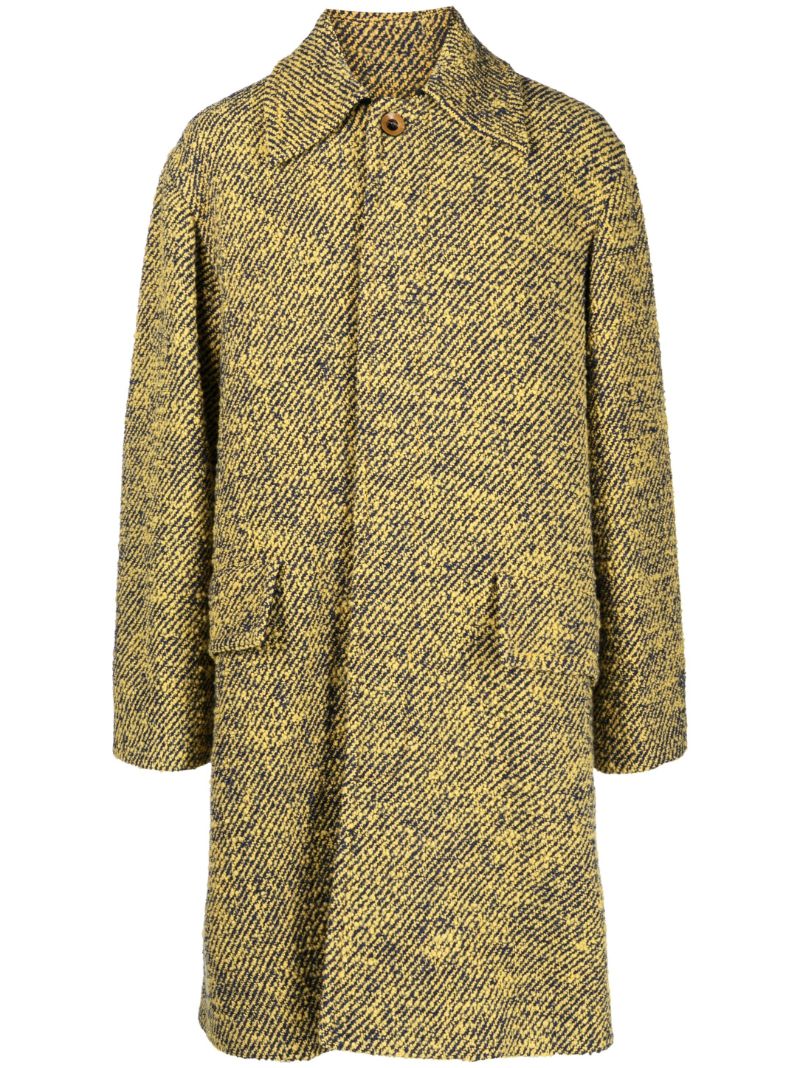 Yellow AndrÃ_x0083_Â© Single-breasted Wool Coat
