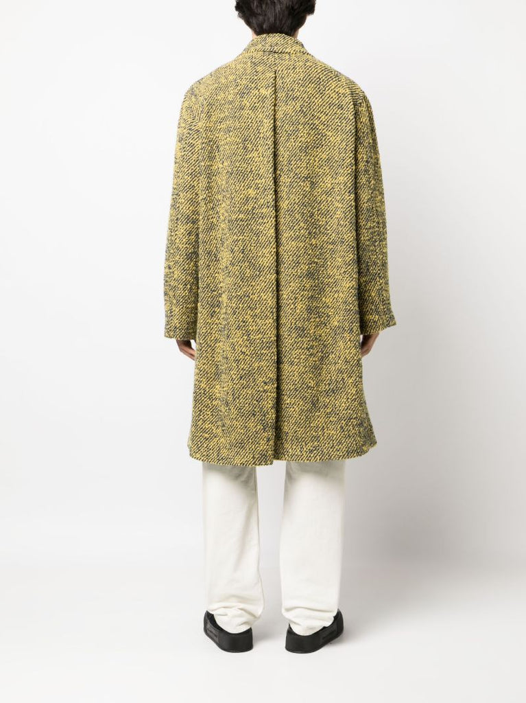Yellow AndrÃ_x0083_Â© Single-breasted Wool Coat