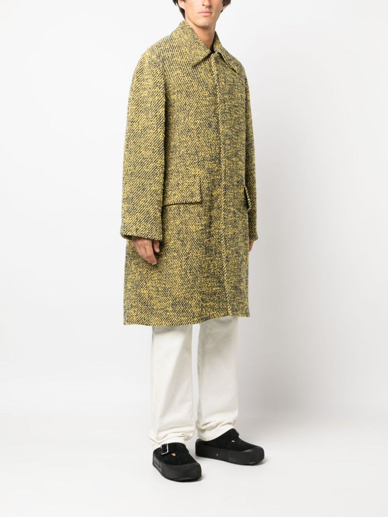 Yellow AndrÃ_x0083_Â© Single-breasted Wool Coat