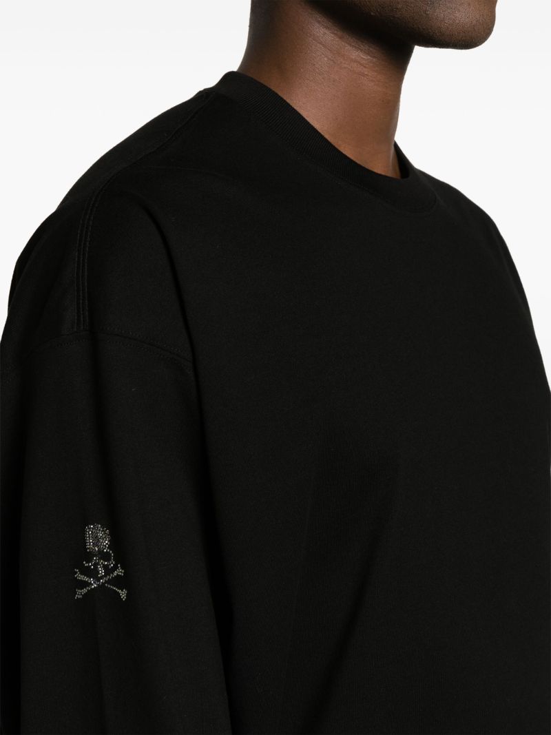 Black Crystal-embellished Cotton T-shirt