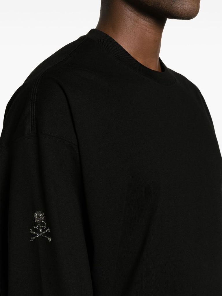 Black Crystal-embellished Cotton T-shirt