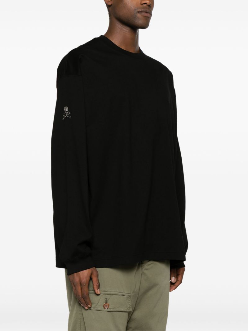 Black Crystal-embellished Cotton T-shirt