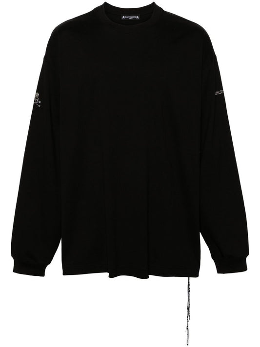 Black Crystal-embellished Cotton T-shirt