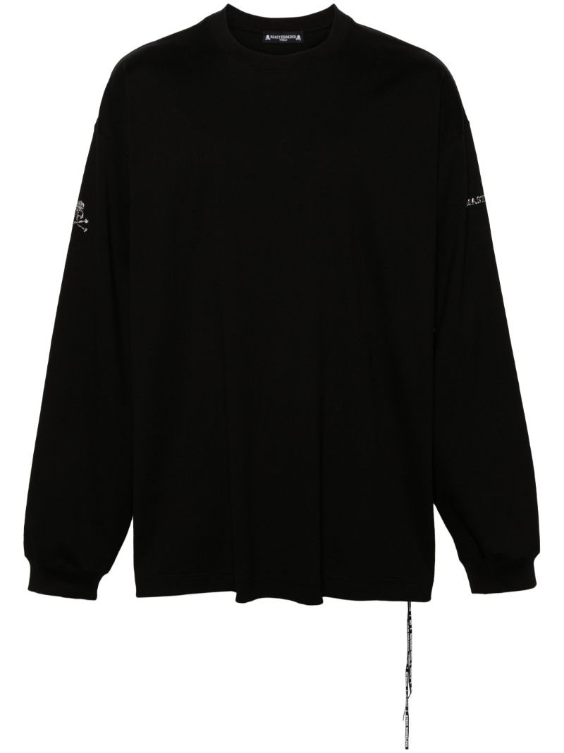 Black Crystal-embellished Cotton T-shirt