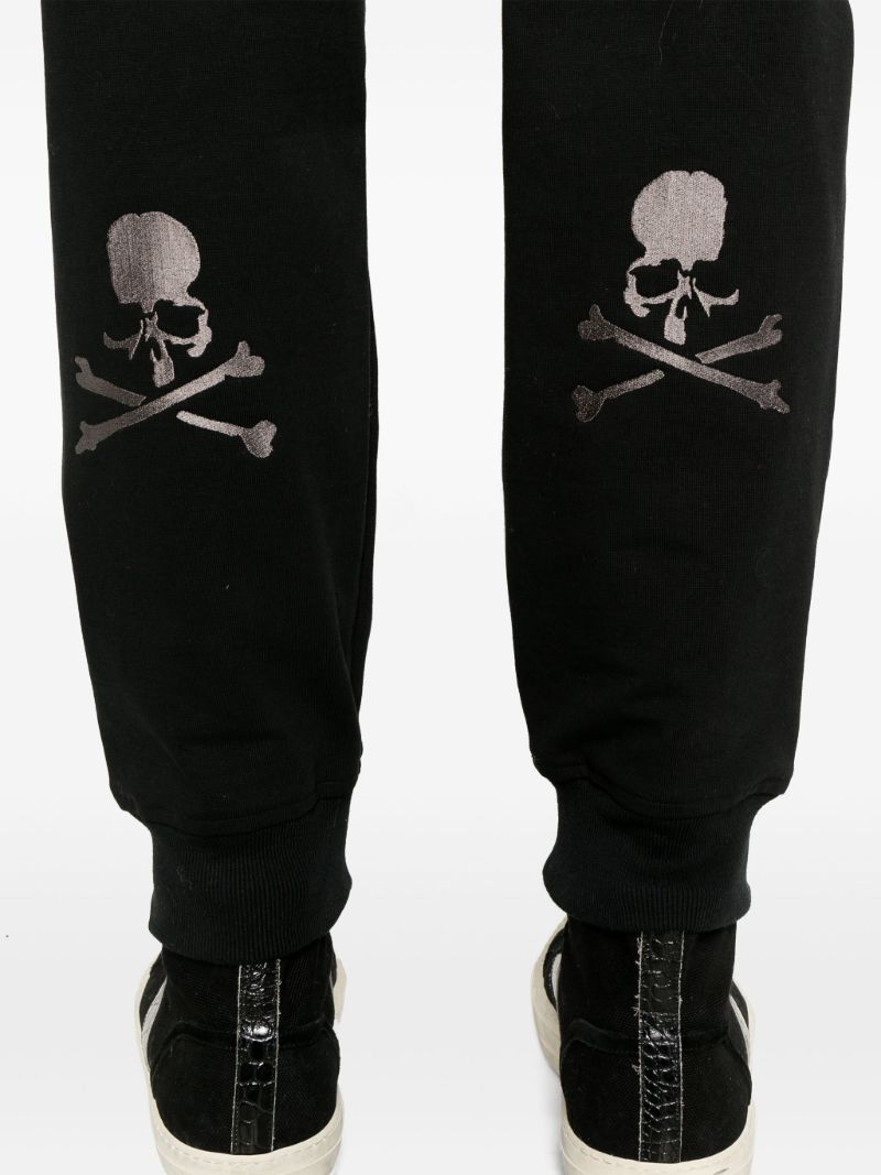 Black Mid-rise Tapered Track Pants